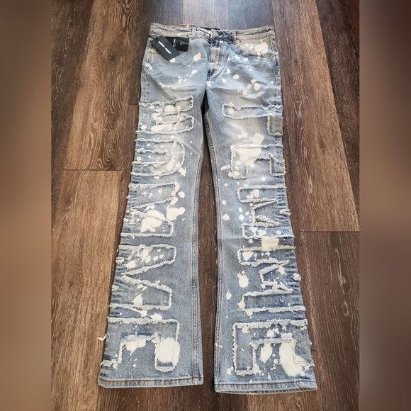 HOMME+FEMME TWILIGHT DENIM SPOT WASHED BLUE SIZE 32 - Picture 7 of 13